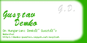 gusztav demko business card